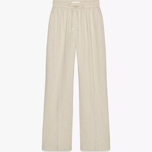 ZARA Linen Blend Straight Pants - Light Beige